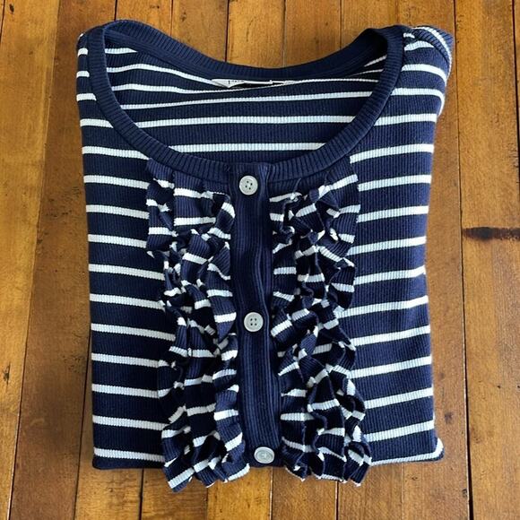 Pendleton Navy/White Lightweight Striped Cardigan Size S - Picture 6 of 6